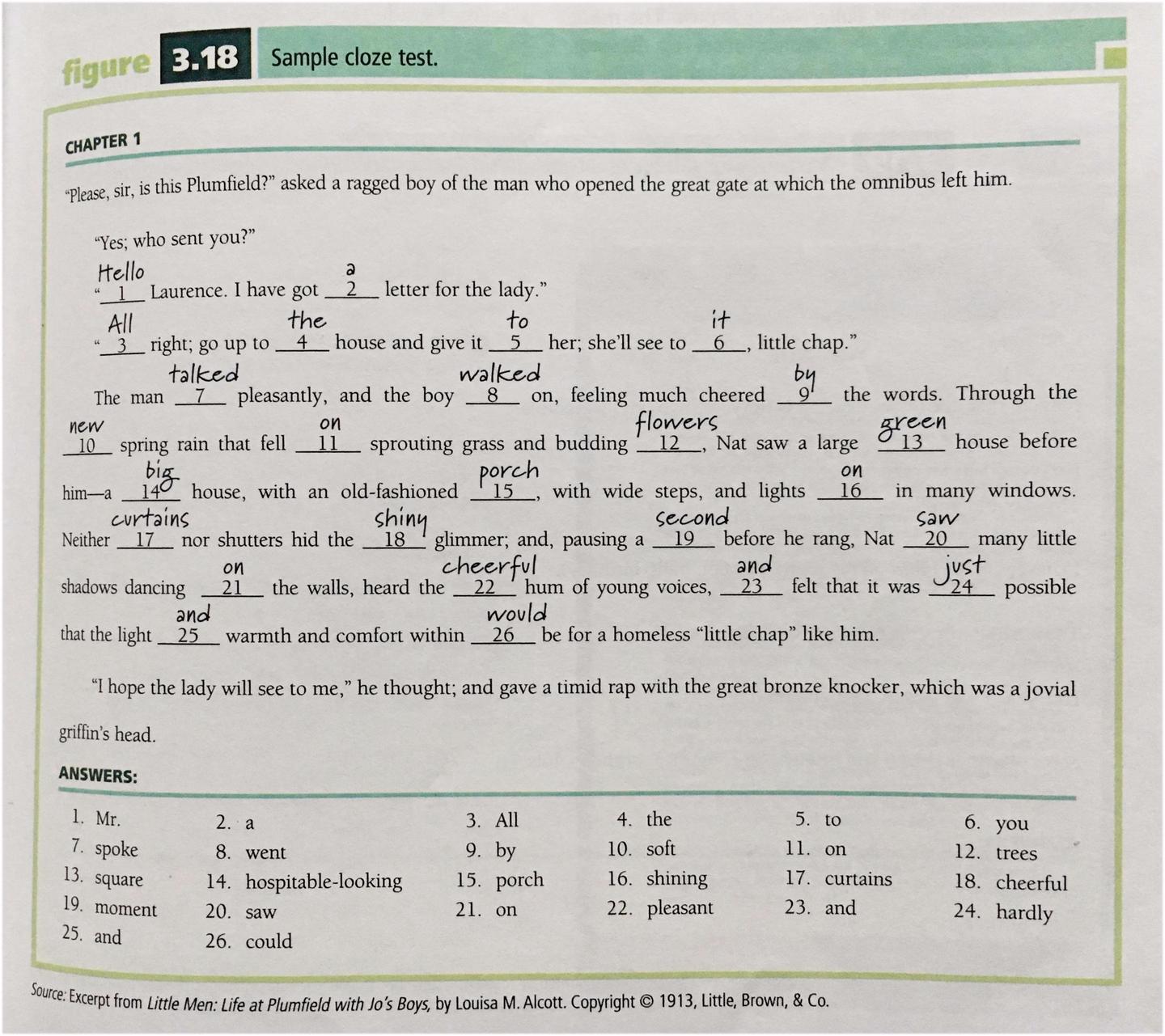 Cloze Test Examples With Answers