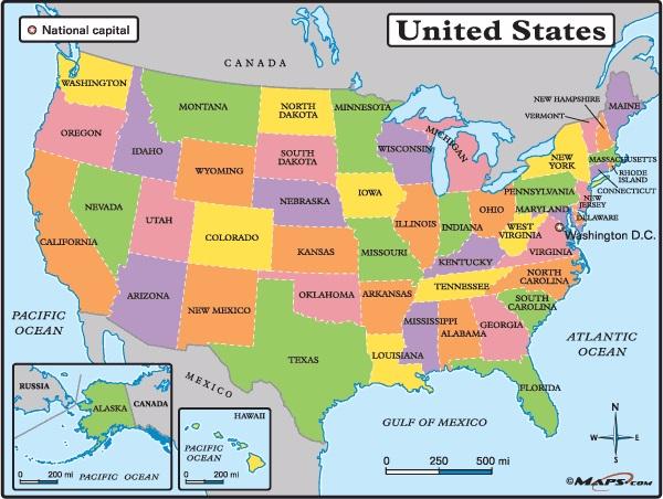 This map is a political map. It can be used to see where the states are ...