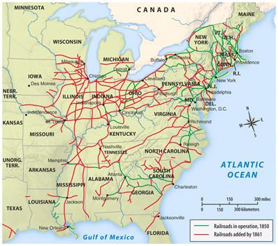 1840s - 1850s - Railroad Industry Flourishes