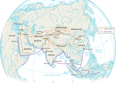 Map of the silk roads