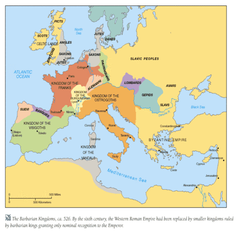 Rome split in regional kingdoms