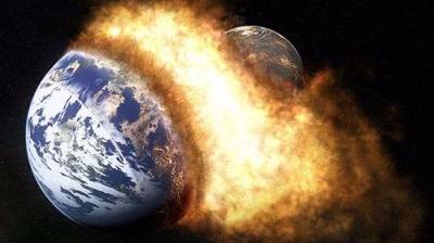 The moon was created by slamming into Earth about 4 billion years ago