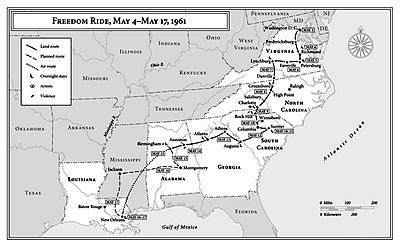 Freedom Rides Maps Events The Freedom Riders started in Washington, D.C. and made their way ...