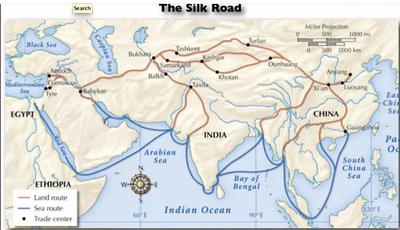 India and China In 207 B.C. the Silk Road was established.