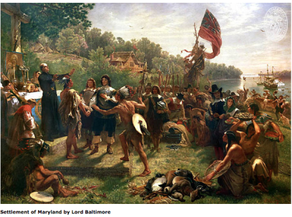 Painting by Emannuel Leutze called The Founding of Maryland