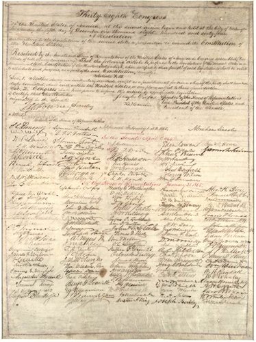 The original 13th amendment resolution; Gilder Lehrman Institute of ...