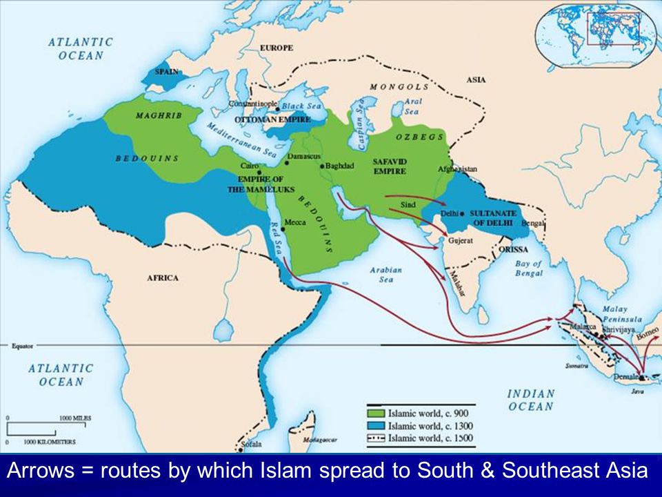 Islam spreads to to South Asia (700-1450)