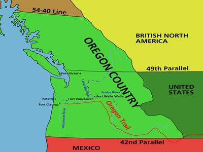 1819: Southern border of Oregon established by treaty with Spain