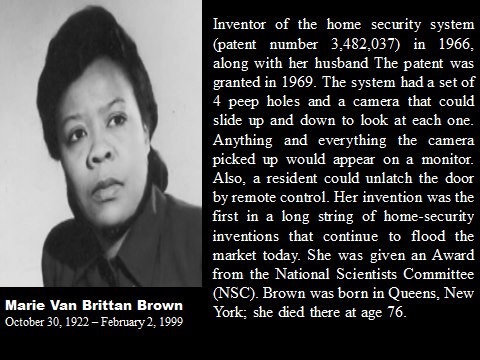 Marie Van Britten Brown: Home Security System | Sutori