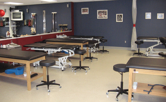 This is an example of a very well organized athletic training room.