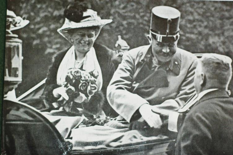 The Archduke and his wife, the Duchess of Hohenberg in the car in