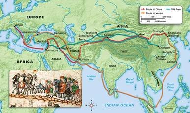 These are the trade routes the the merchants used during the renaissance.