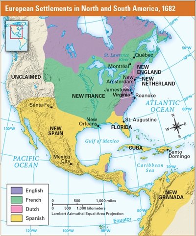 Spain, England, France, and the Netherlands all started claiming land ...