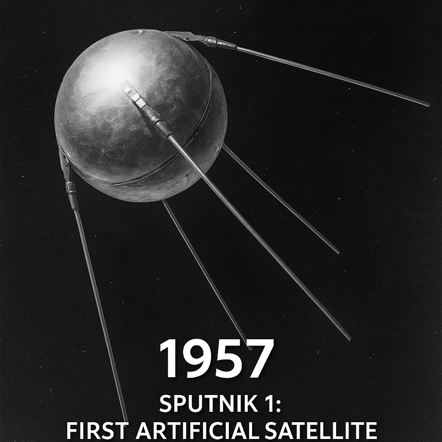 1957 – Sputnik 1 launched by USSR (first artificial satellite) The ...