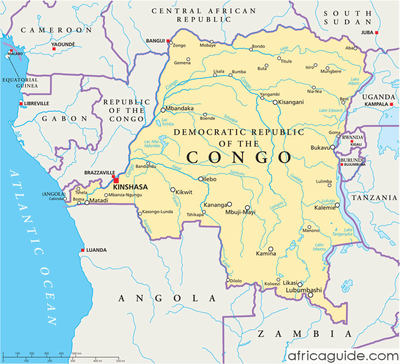 The Democratic Republic of the Congo is located beside Tanzania and The ...