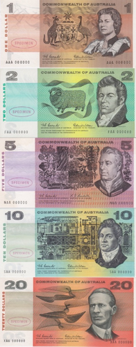 First Australian Note First Australian banknotes - when they introduced dollars