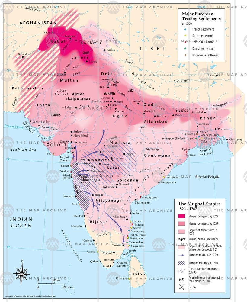 Mughal Empire throughout the years