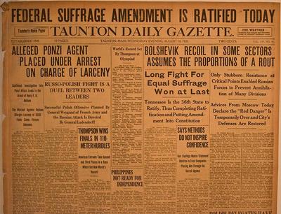 1878: The Women's Suffrage Amendment is first introduced to congress.