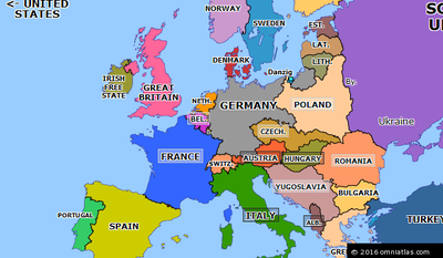 Map of Europe 1936