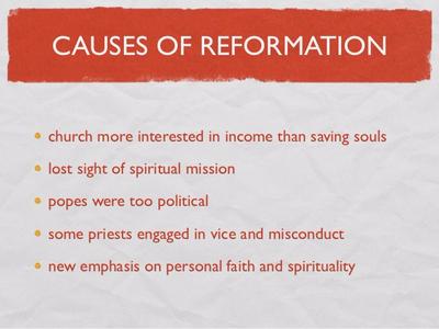 what were the causes of the reformation