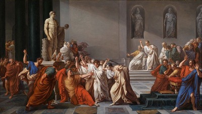 Caesar fighting Pompey and his army.