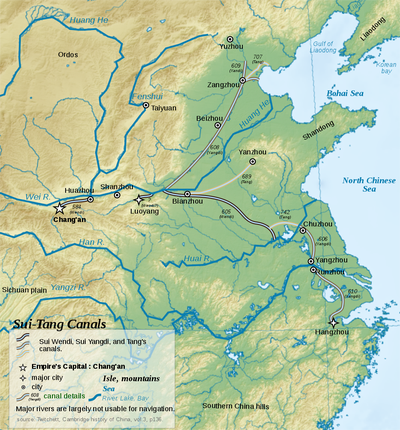 Yangdi built the Grand Canal and it became an important route for ...