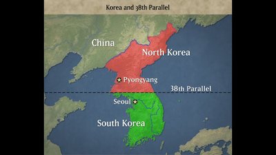 This image is a map of North and South Korea which shows the split by ...