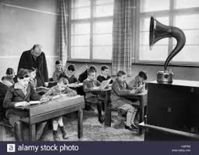 One of the first radios in the classroom