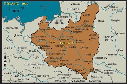 Map of Poland during world war II