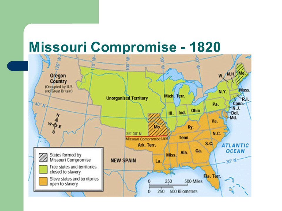 The Missouri compromise was passed in 1820. This compromise brougt in 2 ...