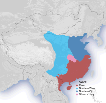 Map 6 - Northern and Southern dynasties, 560 CE