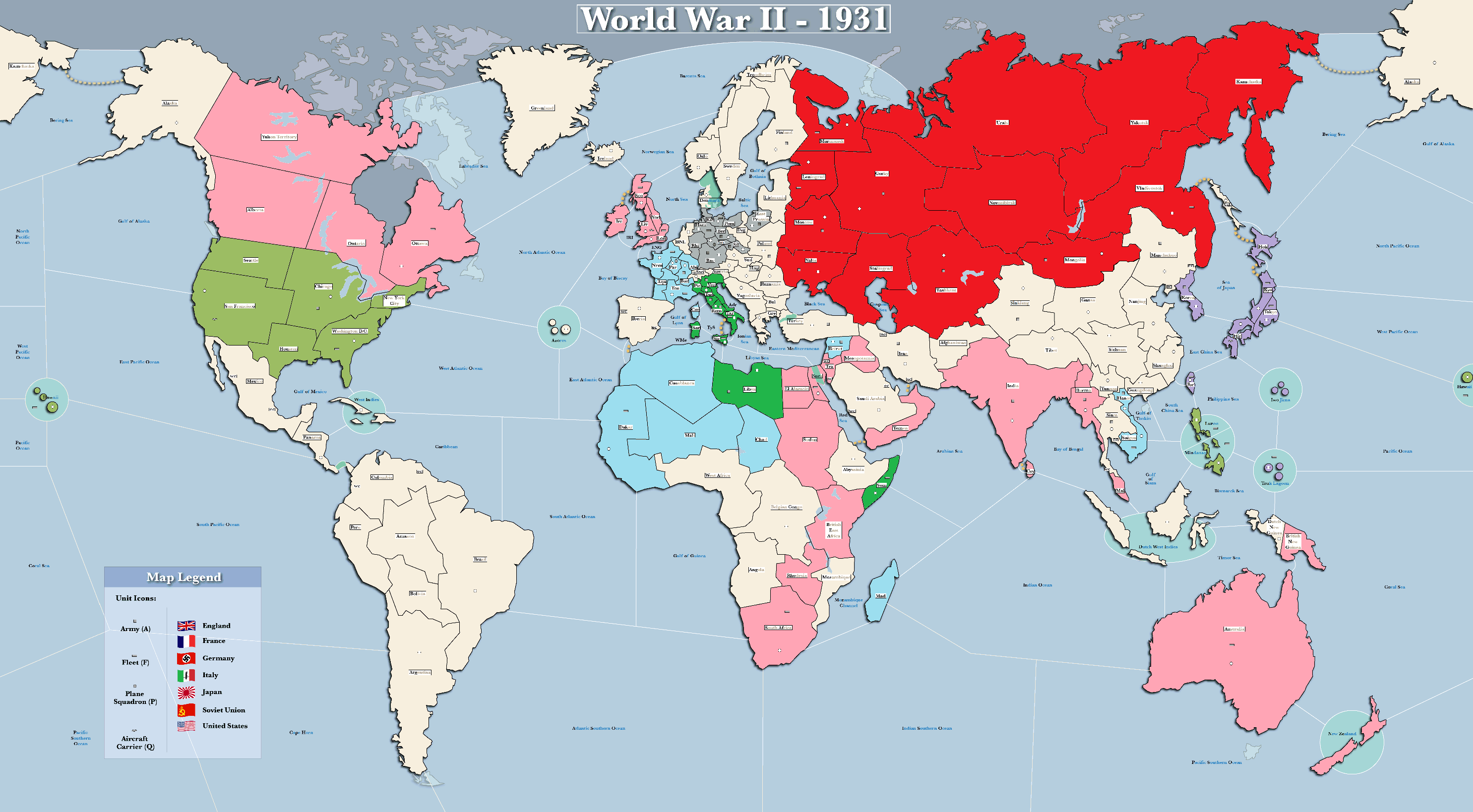 Карта мира 2 мировой