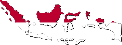 Indonesia Map With The Flag Covered In On It.