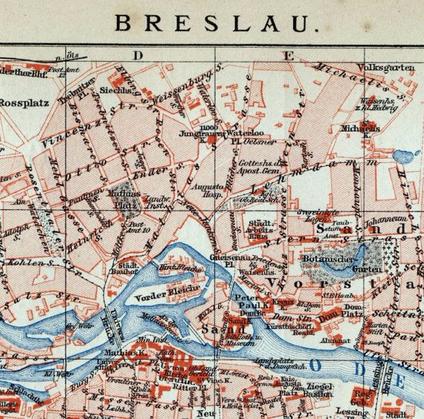 Map of Breslau, Germany