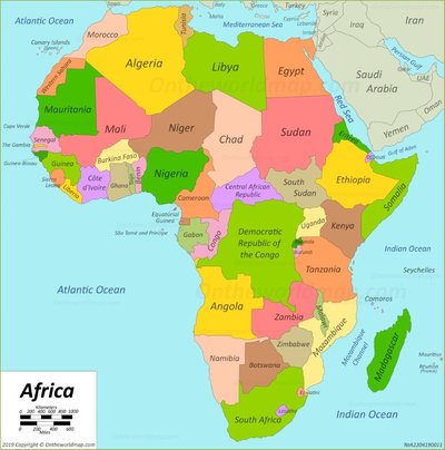 A map of Africa, Link to the photo: http://ontheworldmap.com/africa ...