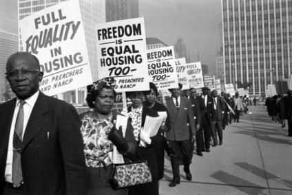 The NAACP during a protest. 1930