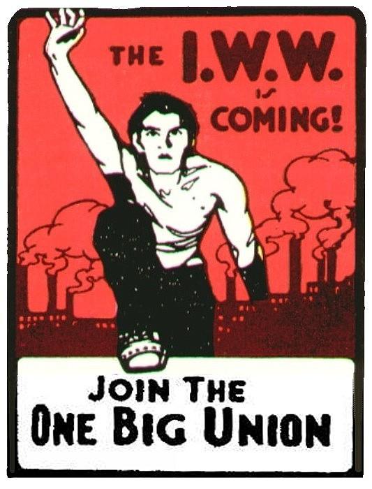 Join 20. Union one for all all for one. Плакат United we're strong join to the Stike on May 26th. IWW the wobblies Finland.