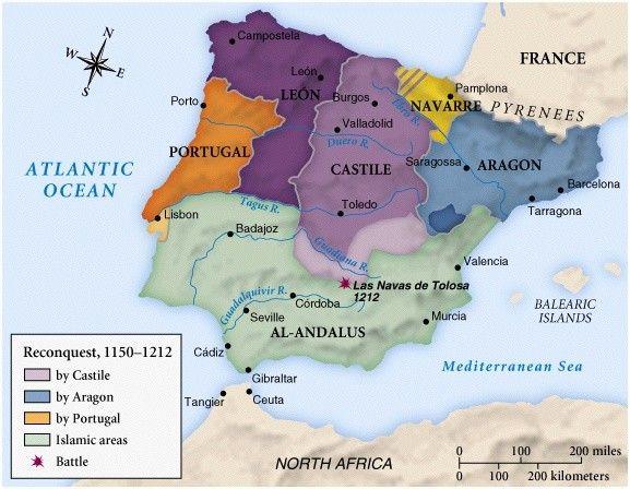 Medieval Europe Map Spain