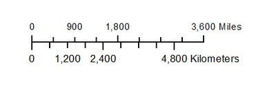 This is a typical scale you may see on a map.