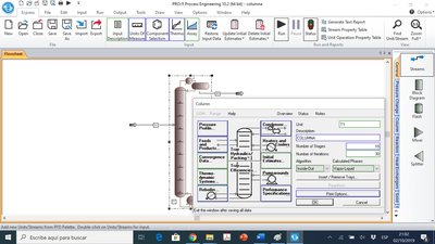 10) Definir las condiciones operativas del equipo: presión, temperatura ...