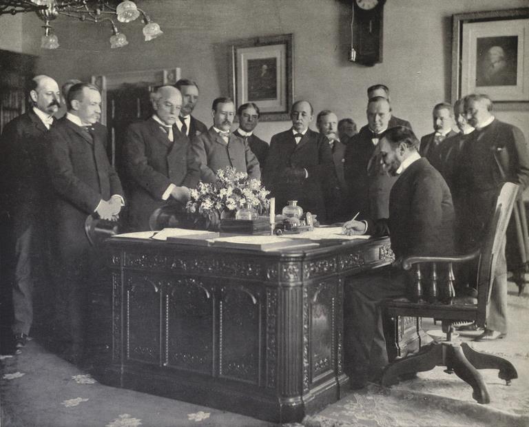 The signing of the Treaty of Paris December 10th, 1898