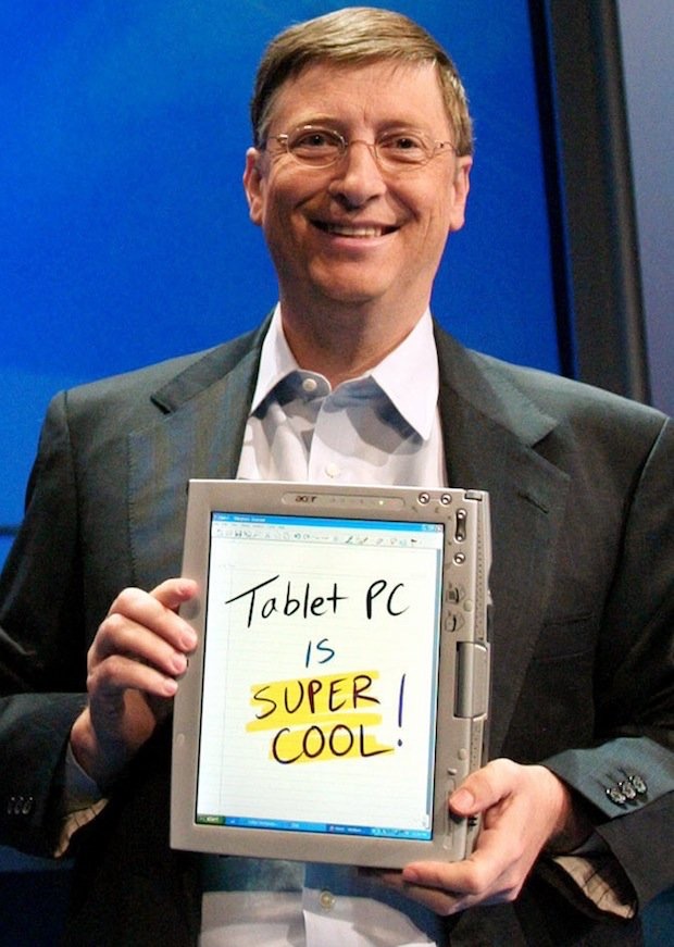 Microsoft creates the first Tablet produced by Lenovo.