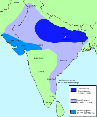 325 C.E. - Chandragupta I expands.