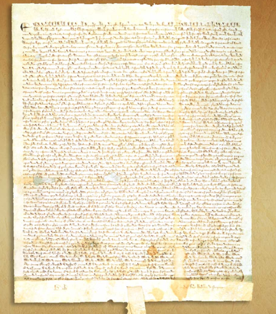 Magna Carta, 1215 C.E. Widely viewed as one of the most important legal ...