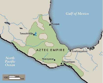 The Aztec Empire was in the current day Mexico from 1345-1521 BCE