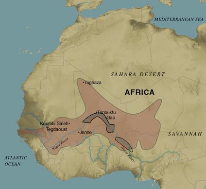 1375 ~ Beginning of Songhai Empire, the largest empire in West Africa