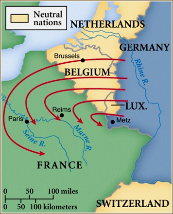 The Schlieffen Plan. Executed August 4th, 1914