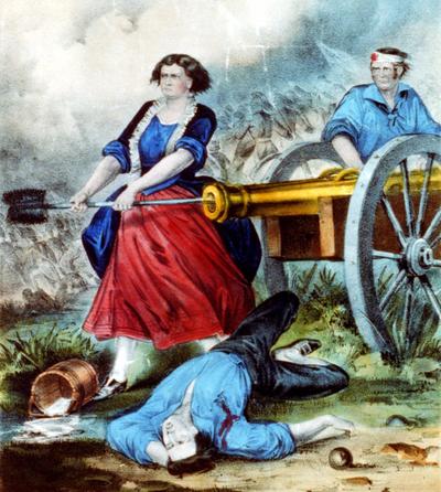 Molly Pitcher, a famous woman who served in the war.