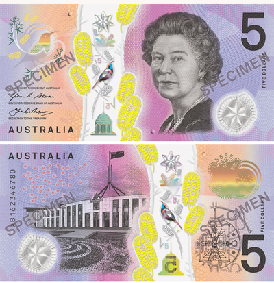 The new Australian $5 bank note.