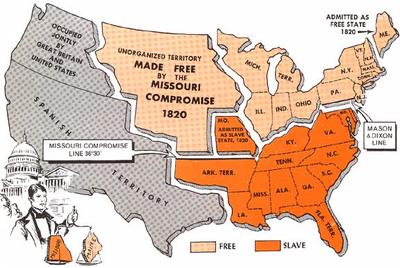 this map shows the 36 30 line made by the missouri comp.